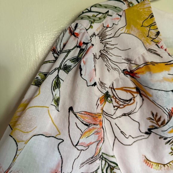 International Concepts Pink Floral Puff Sleeve Surplice Blouse Top Plus Size 2X - Picture 4 of 11